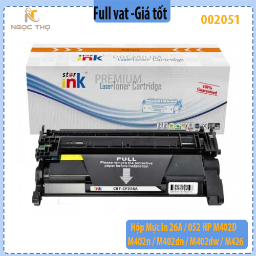 Hộp Mực In 26A / 052 HP M402D / M402n / M402dn / M402dw / M426 có lỗ đổ mực và đổ thải - full vat – Chính hiệu – Starink