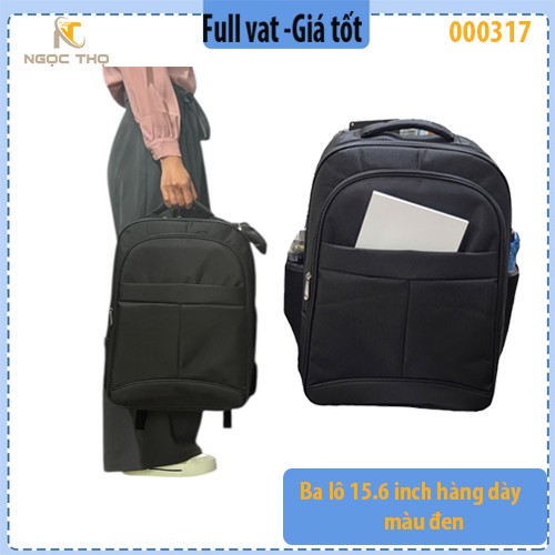 Ba lô laptop 15.6" – Hàng dày, màu đen – Zin – Full VAT