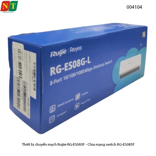 Thiết bị chuyển mạch Ruijie RG-ES08F – 8× Fast Ethernet (10/100Mbps) – Plug & Play, EEE tiết kiệm điện – Chính hãng