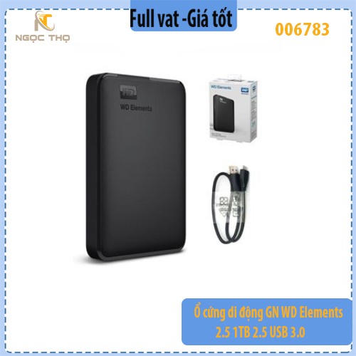 Ổ Cứng Di Động WD Elements 1TB 2.5" – USB 3.0 – Chính Hãng Western Digital – BH 2 Năm - full vat