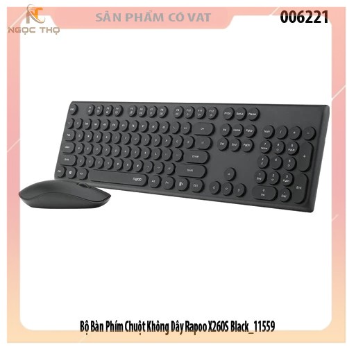 Bộ Bàn Phím Chuột Không Dây Rapoo X260S Black_11559