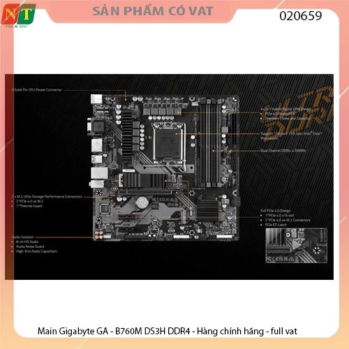 Main Gigabyte GA - B760M DS3H DDR4 - Hàng chính hãng - full vat