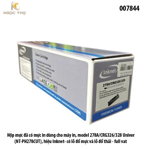Hộp mực in Inknet HP P1560 / 1606 (CE278A / CRG328) – 2K trang – 78A – Chính hiệu – Full VAT