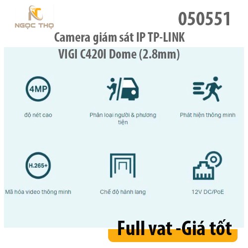 Camera giám sát IP TP-LINK, VIGI C420I Dome (2.8mm)