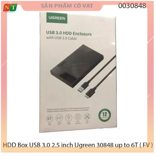 Hộp đựng ổ cứng HDD Box USB 3.0 2.5 inch Ugreen 30848 up to 6T - Full vat