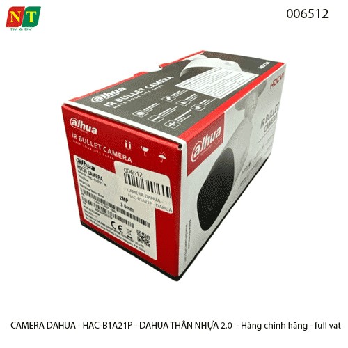 Camera Dahua HAC-B1A21P 2.0MP – Thân nhựa – HDCVI – Full HD 1080P – Chính hãng – Hàng mới 100% – Có VAT