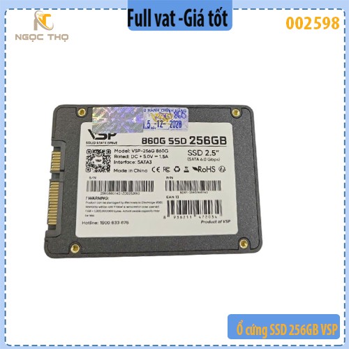 Ổ cứng SSD VSP 860G 256GB 2.5" SATA – Hàng chính hiệu VSP – Full VAT