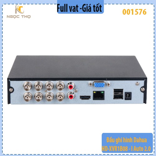 Đầu ghi hình Dahua DH-XVR1B08-I-VN – 8 Kênh – Smart H.265+ – Two-Way Talk – Plug & Play – Hàng Chính Hãng – Full VAT