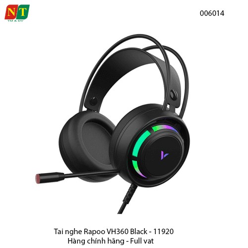 Tai nghe Gaming Rapoo VH360 7.1 RGB – Black (11920) – Cổng USB – Hàng chính hãng – Full VAT