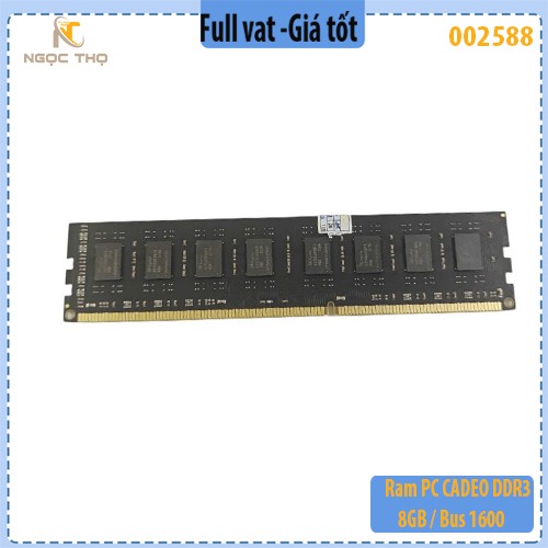 RAM PC CADEO DDR3 8GB Bus 1600MHz – Mới 100% – BH 2 năm – Full VAT