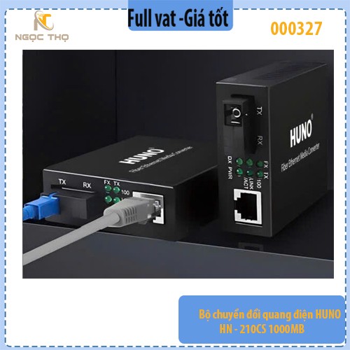 Bộ chuyển đổi quang điện HUNO HN-210CS 1000MB – Converter quang 1Gbps – Chính hãng | Full VAT