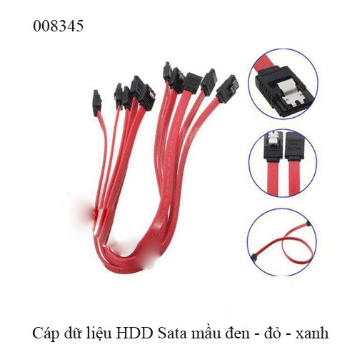 Dây Cáp SATA 40cm – Cáp Tín Hiệu Kết Nối HDD/SSD/DVD – Màu Đỏ/Vàng Cam/Đen – SATA I/II