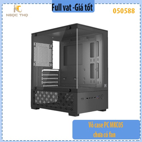 Vỏ case PC MKC05 chưa có fan – Mid‑Tower M‑ATX | Thép + Kính | Hỗ trợ 5 fan, VGA 280 mm | Case máy tính giá rẻ