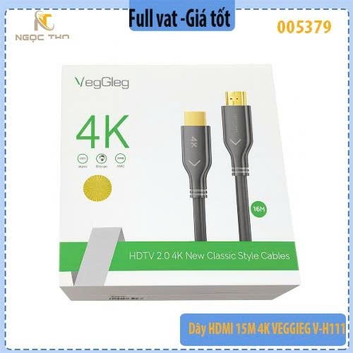 Dây HDMI 2.0 VeggieG V-H111 – 15m – 4K@60Hz – Truyền hình & âm thanh – Chính hãng - full vat