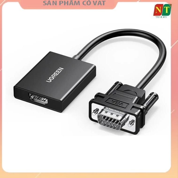 Cáp chuyển đổi VGA sang HDMI+Audio 1080P@60Hz Ugreen 50945 cao cấp