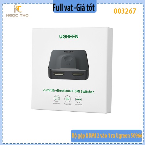 Bộ gộp HDMI 2 vào 1 ra UGREEN 50966 – bộ chuyển mạch HDMI 2×1 hỗ trợ 2 chiều (2 in 1 out / 1 in 2 out) – 4K@30Hz