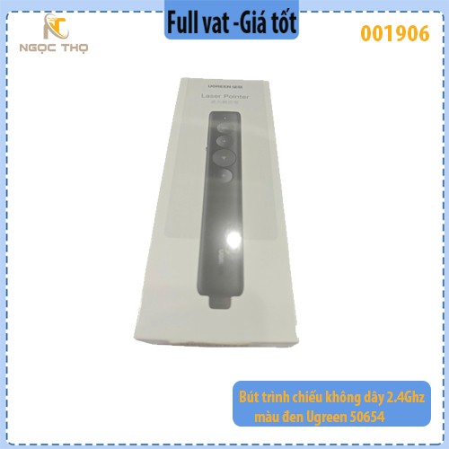 Bút trình chiếu không dây Ugreen 50654 – 2.4GHz – có laser – màu đen – chính hãng – bảo hành 24 tháng – full VAT