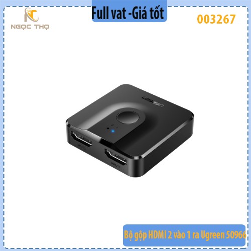 Bộ gộp HDMI 2 vào 1 ra UGREEN 50966 – bộ chuyển mạch HDMI 2×1 hỗ trợ 2 chiều (2 in 1 out / 1 in 2 out) – 4K@30Hz