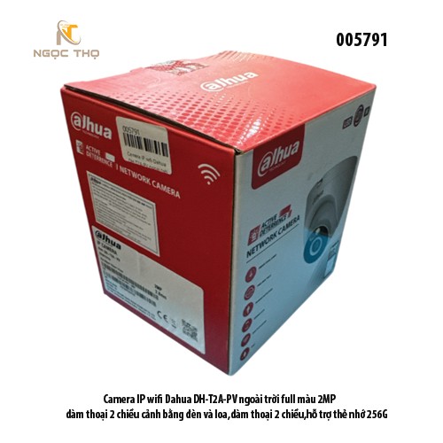 Camera IP Wifi Dome Dahua DH-T2A-PV 2MP – Smart Dual Light – Đàm Thoại 2 Chiều – Human Detection – IP67 – HTrợ Thẻ 256