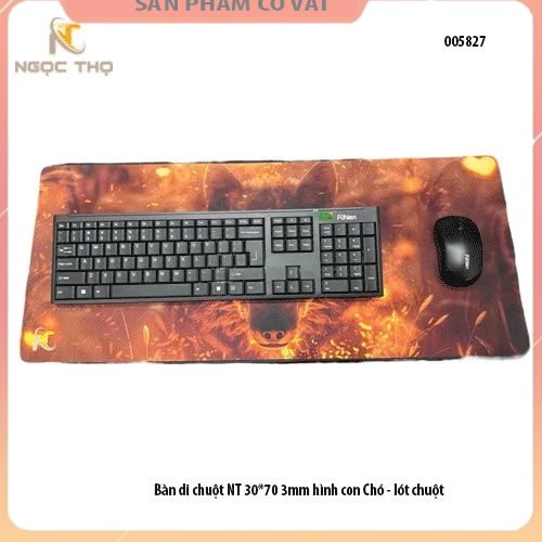 Bàn di chuột NT 30*70 3mm hình con Chó - lót chuột