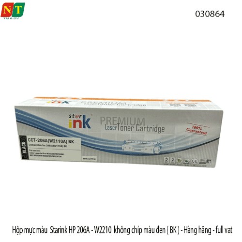 Hộp mực Starink HP 206A – W2110 (BK , màu đen , Không Chip) – Có lỗ đổ mực – Chính hiệu – Full VAT