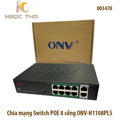 Switch PoE ONV-H1108PLS – Bộ Chia Mạng 8 Cổng 10/100Mbps – Chuẩn IEEE 802.3af/at – Vỏ Thép – Hàng Chính Hãng