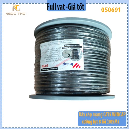 Dây Cáp Mạng WINCAP CAT5 Có Cường Lực - Ruột Đồng 99.9% – Ngoài Trời – Chính Hãng – Full VAT ( giá theo m)