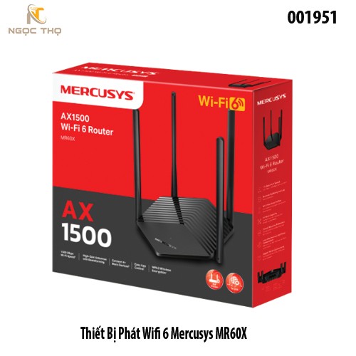 Thiết Bị Phát WiFi 6 Mercusys MR60X – Chuẩn AX1500 – Giga – Hỗ Trợ EasyMesh - chính hãng - full vat