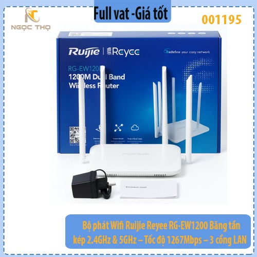 Bộ phát WiFi Ruijie RG-EW1200 – Smart Home Dual-band AC1200 MU-MIMO – Hỗ trợ Mesh – Chính hãng Full VAT