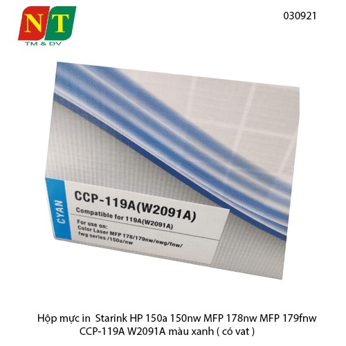 Hộp mực in Starink dùng cho máy in HP 150a 150nw MFP 178nw 179fnw W2091A 119A màu xanh Cyan – chính hiệu – full VAT