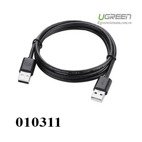 Cáp USB 2.0 Ugreen 10311 – dài 2m – chuẩn A M/M (2 đầu dương) – tốc độ 480Mbps – chính hãng – full VAT (USB 2 đầu đực)