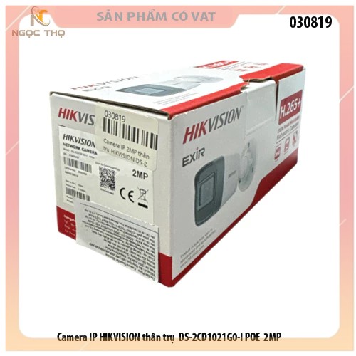 Camera IP HIKVISION thân trụ  DS-2CD1021G0-I POE  2MP  - hàng chính hãng - full vat
