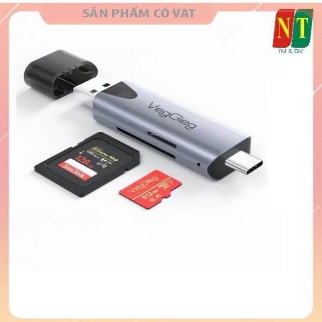 Đầu Đọc Thẻ Nhớ Đa Năng USB/TypeC 2 in1 VEGGIEG V-C305