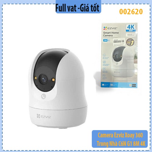 Camera WiFi trong nhà EZVIZ C6N G1 4K (8.0MP) – Quay 360° – AI phát hiện người & thú cưng – Đàm thoại 2 chiều
