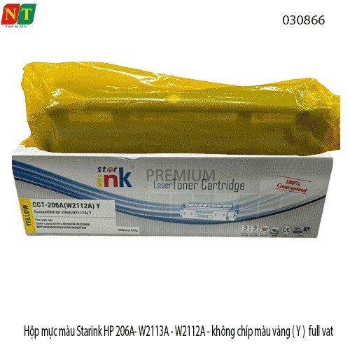 Hộp mực Starink HP 206A – W2112A (Yellow, màu vàng , Không Chip) – Có lỗ đổ mực – Chính hiệu – Full VAT
