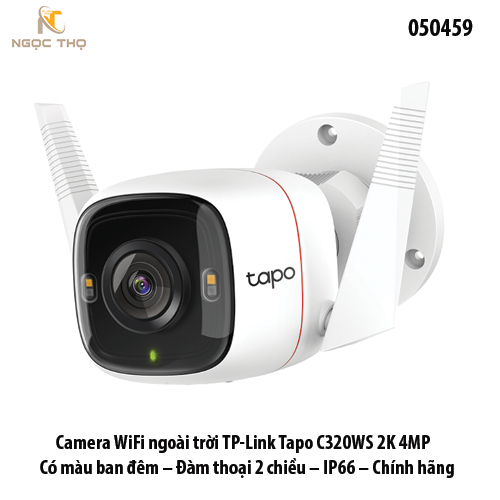 Camera WiFi ngoài trời TP-Link Tapo C320WS 2K 4MP – Có màu ban đêm – Đàm thoại 2 chiều – IP66 – Chính hãng