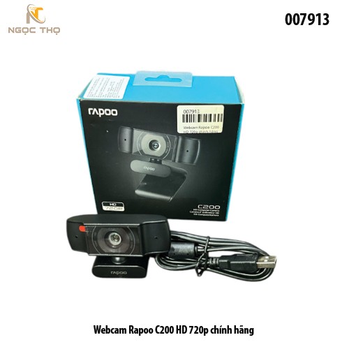 Webcam Rapoo C200 – HD 720p, mic giảm nhiễu, góc rộng 89°, xoay 360° – Plug & Play – Chính hãng – Full VAT