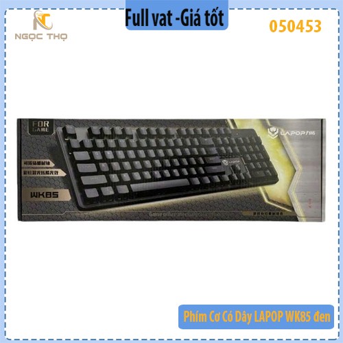 Bàn phím cơ có dây LAPOP WK85 – phím cơ 104 phím, Outemu Brown êm tay, keycap double‑shot, USB 2.0 - chính hãng