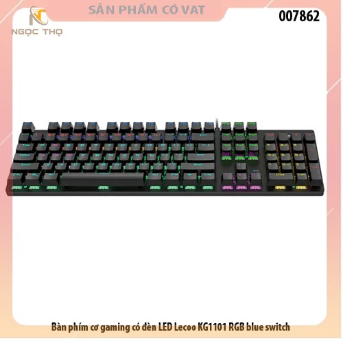 Bàn phím cơ gaming có đèn LED Lecoo KG1101 RGB blue switch - hàng chính hãng - full vat
