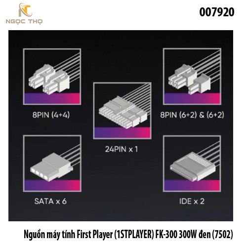 Nguồn Máy Tính 1STPLAYER FK-300 300W – PSU Văn Phòng, Học Tập – Tiết Kiệm Điện – Chính Hãng – Bảo Hành 3 Năm