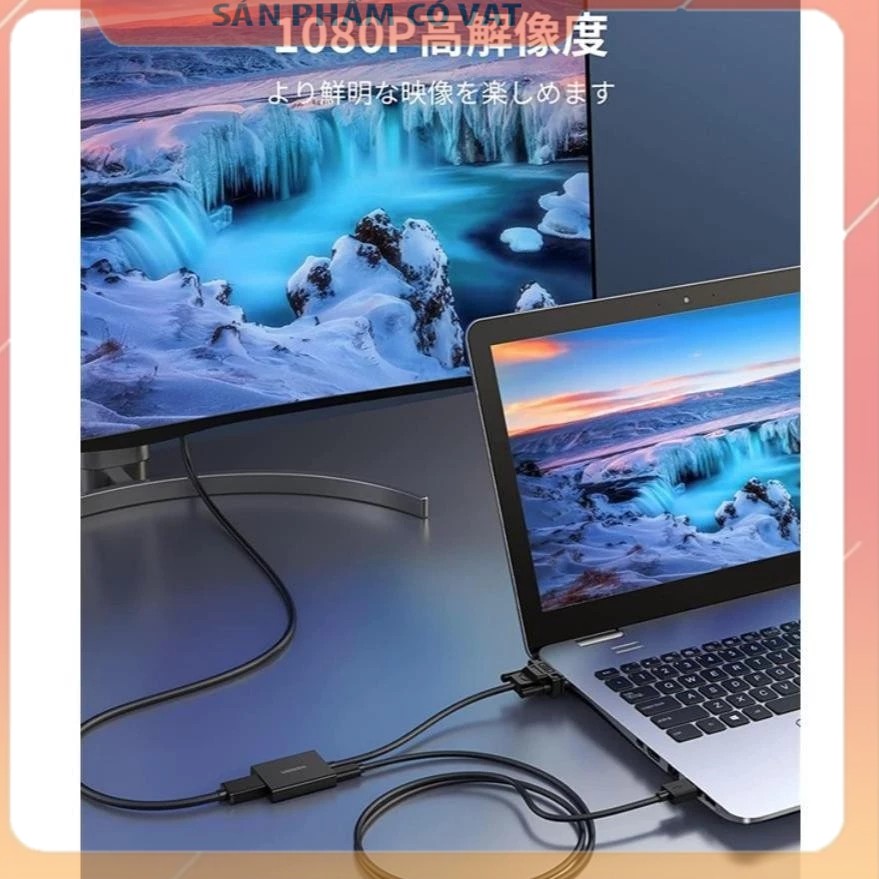 Cáp chuyển đổi VGA sang HDMI+Audio 1080P@60Hz Ugreen 50945 cao cấp