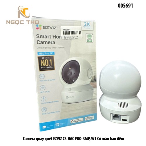 Camera Quay Quét EZVIZ CS-H6C Pro 3MP – Ban Đêm Có Màu – Đàm Thoại 2 Chiều – Chính Hãng – Full VAT