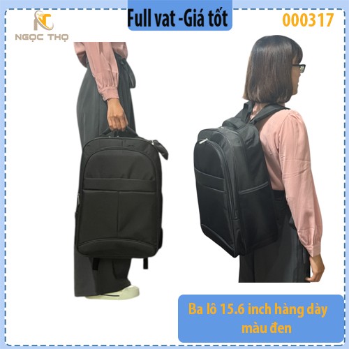 Ba lô laptop 15.6" – Hàng dày, màu đen – Zin – Full VAT