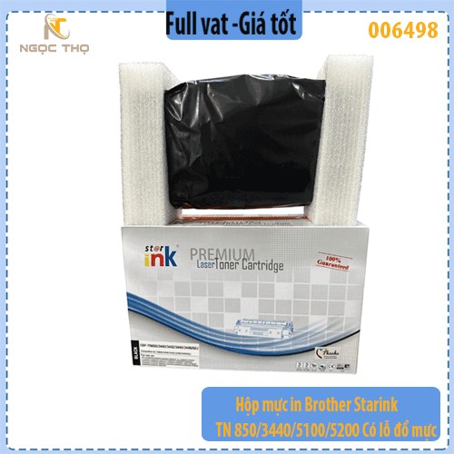Hộp mực in Brother Starink TN 850 / 3440 / 5100 / 5200 có lỗ đổ mực - Hàng chính hiệu - full vat