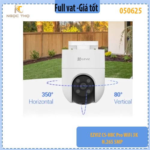 Camera IP WiFi Quay Quét EZVIZ H8C PRO 3K – 5MP – Có Màu Ban Đêm – Cảnh Báo Còi & Đèn – Đàm Thoại 2 Chiều