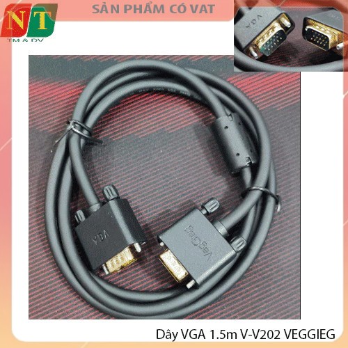 Dây VGA 1.5m V-V202 VEGGIEG – Truyền Hình Ảnh Sắc Nét, Độ Ổn Định Cao