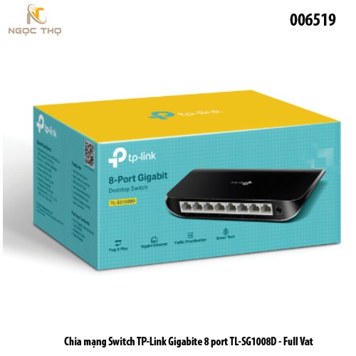 Switch TP-Link TL-SG1008D – Bộ Chia Mạng 8 Cổng Gigabit 10/100/1000Mbps – Plug & Play – Chính Hãng – Full VAT