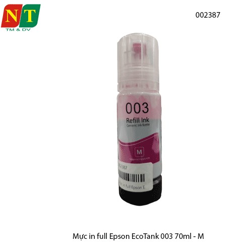 Mực in full EcoTank 003 70ml màu đỏ Magenta (M) – dùng cho Epson L1110 L3110 L3150 L5190 – full VAT