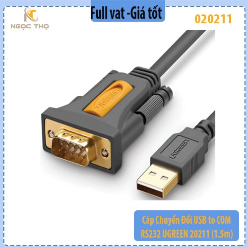 Cáp Chuyển Đổi USB to COM RS232 UGREEN 20211 (1.5m) – Hàng chính hãng – Full VAT
