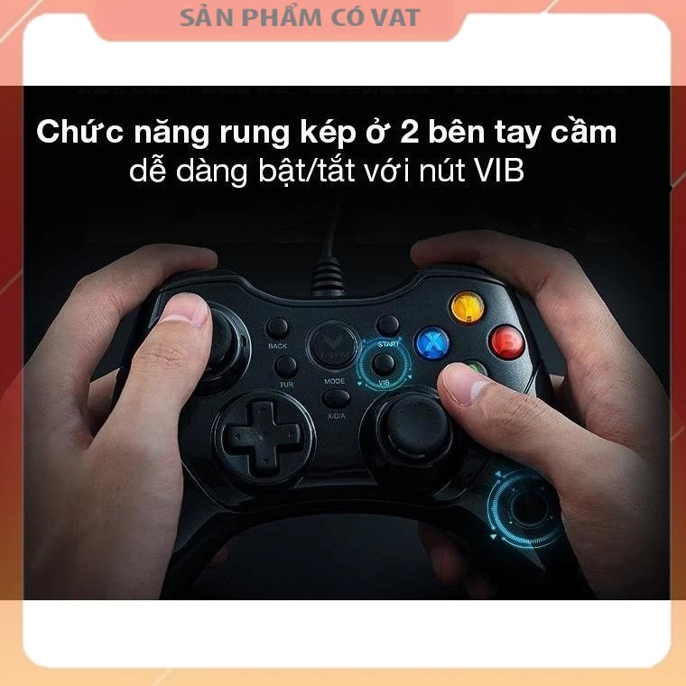 Tay Cầm Chơi Game Có Dây Rapoo V600 Đen Phụ Kiện Chơi Điện Tử